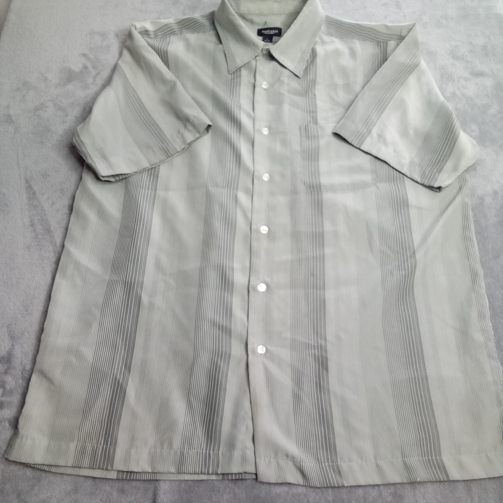 Van Heusen Men's Striped Button Down Shirt Short Sleeve Casual Top‎